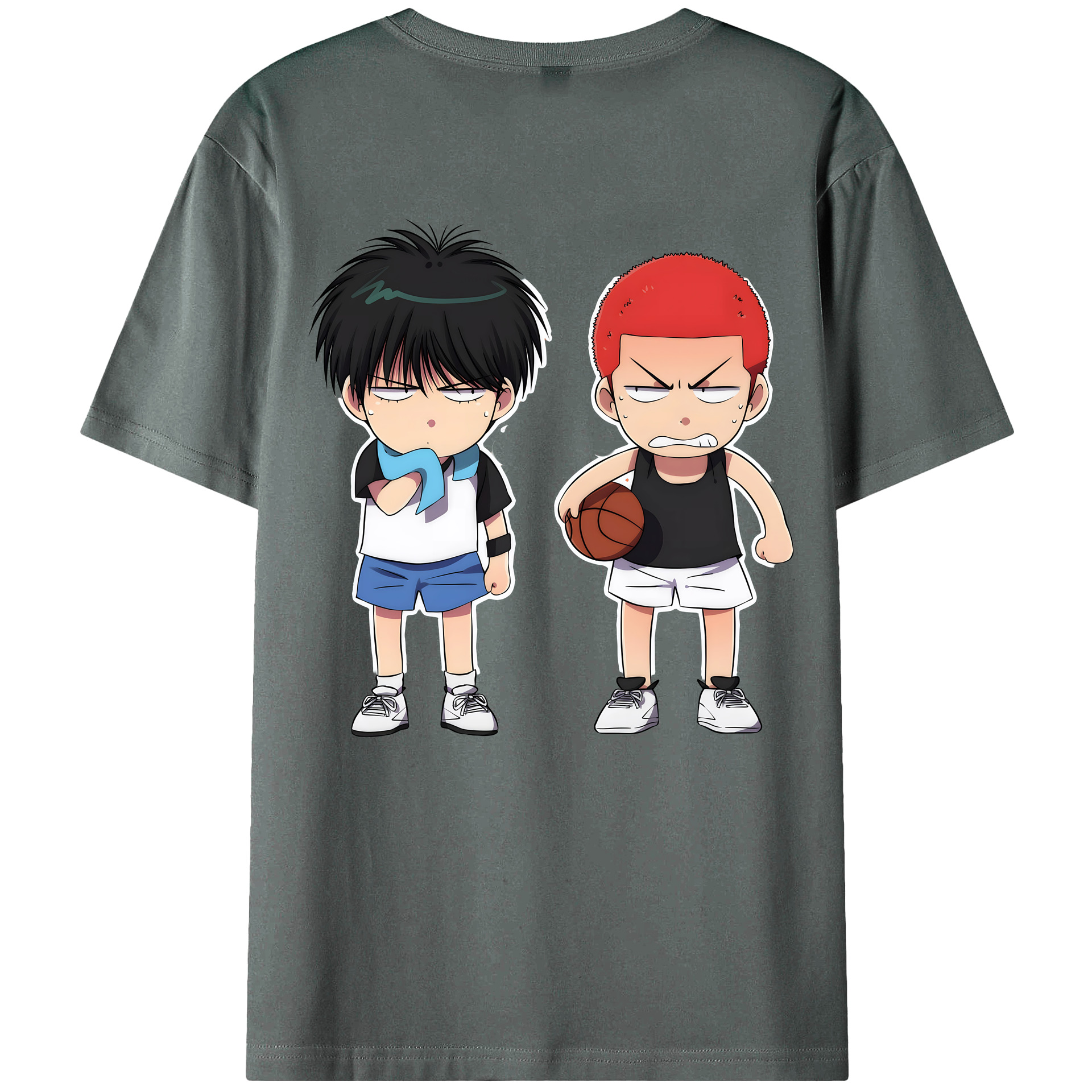 （画像用） SLAM DUNK／スラムダンク 綿100％ メンズ半袖Tシャツ（バックプリント） 通気性